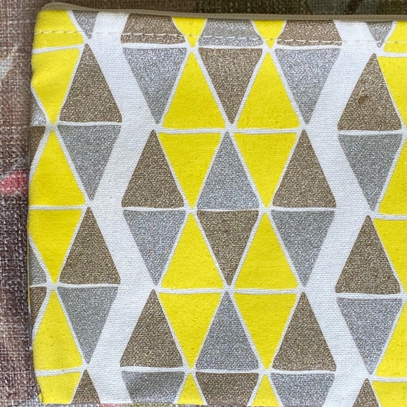 Handmade Pouch Geometric Silkscreened & Sewn in the USA www.shoplittlespoons.com - Picture 7 of 8